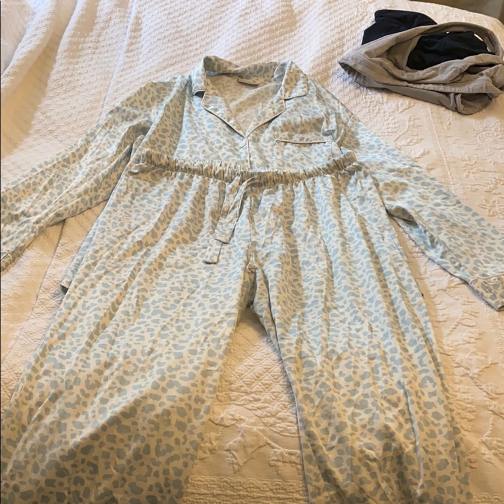 Serendelicacy Pajamas, Light Blue Cheetah